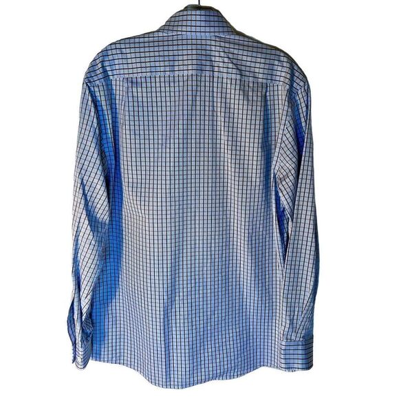 Faconnable France Dress Shirt Designer Plaid Long Sleeve Mens Size 3/15.5R - Picture 4 of 11